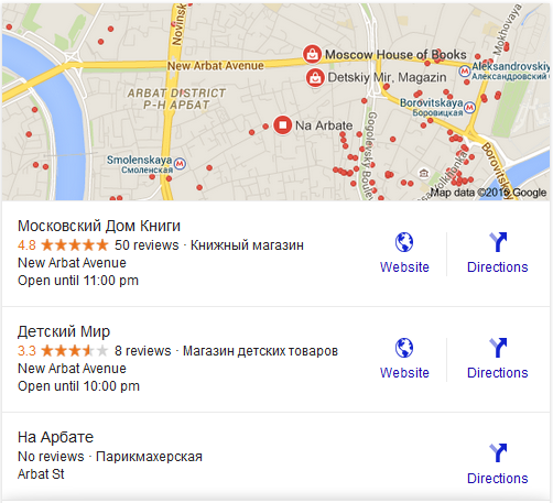 Пример локальной выдачи